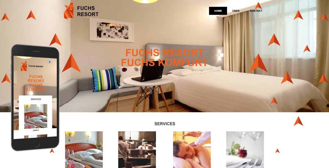 Create a responsive hotel website, design pattern 2