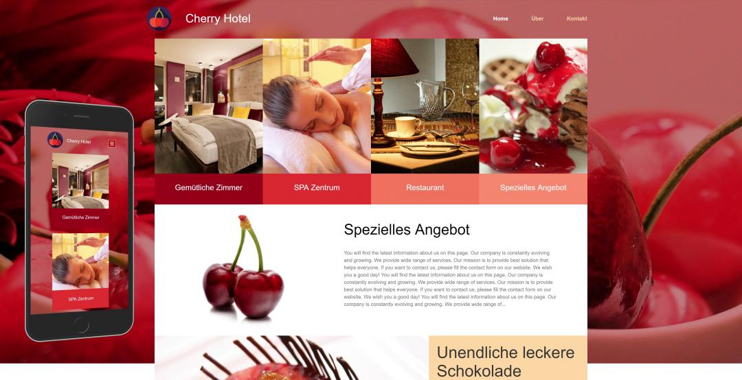 Create a responsive hotel website, design pattern 4