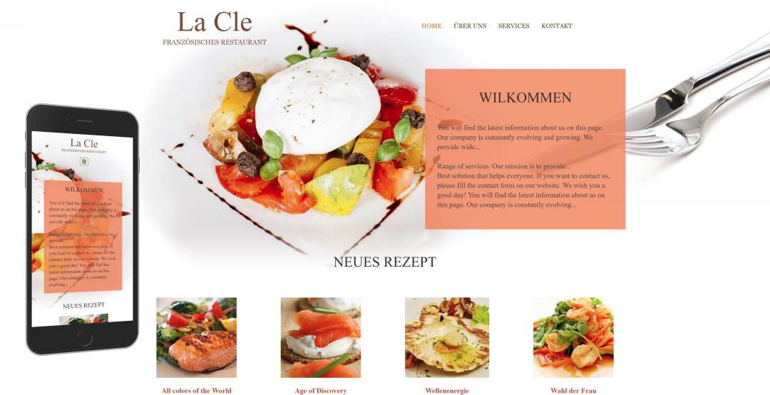 Create a responsive food website, design pattern 2