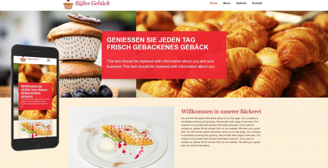 Create a responsive food website, design pattern 3
