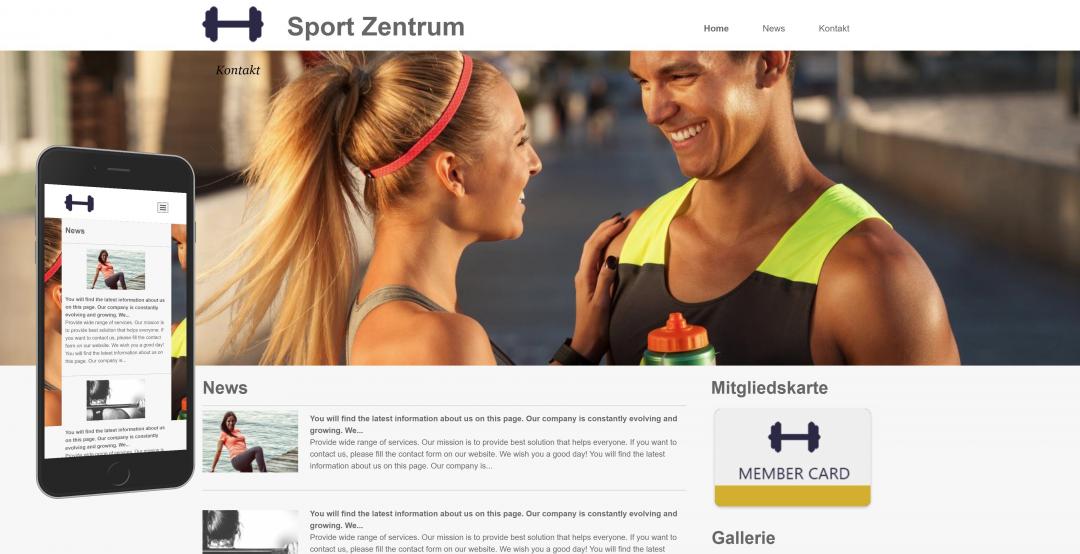 Create a responsive sports website, design pattern 2