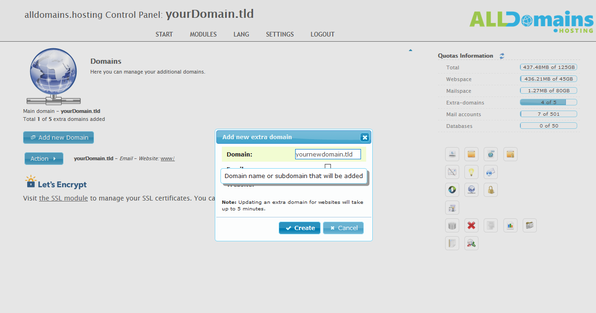 Add domain name