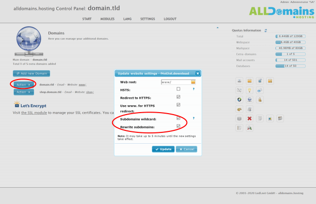 Domain config