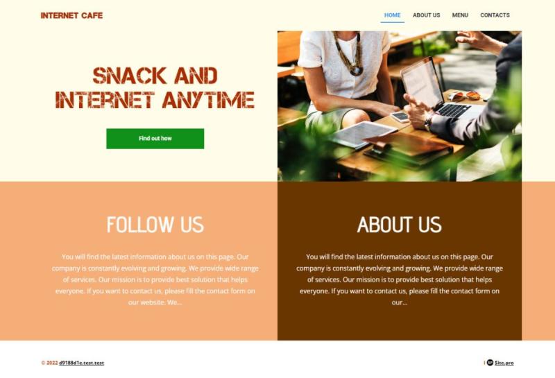 Mit dem alldomains.hosting Homepage Baukasten Ihre eigene Nahrungs Website kostenlos erstellen. Website Template 5